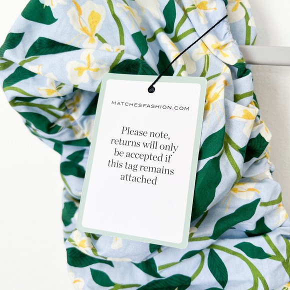 NWT Agua by Aguabendita Horizonte Gardenias Celeste Mini Dress Womens XS Floral - Picture 10 of 16